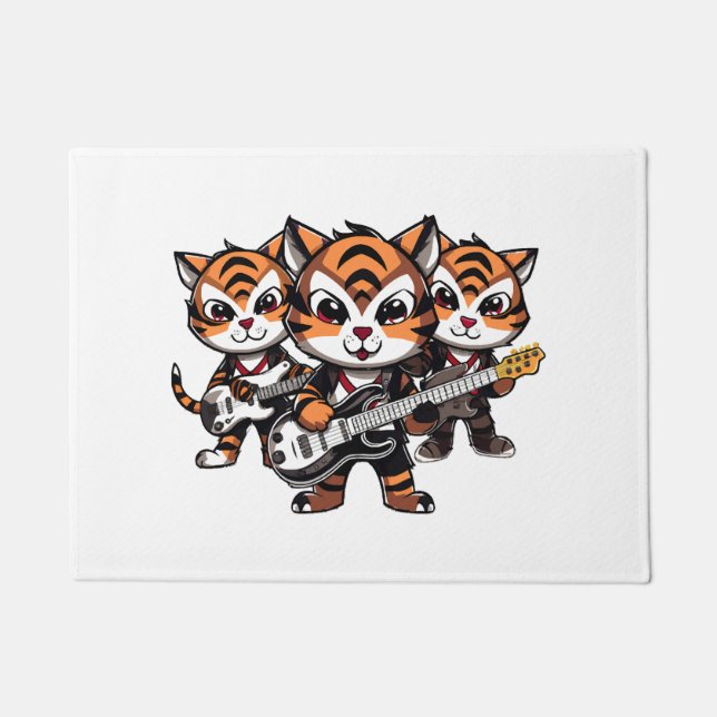 Paillasson Groupe de tigre en train de jouer (Devant)