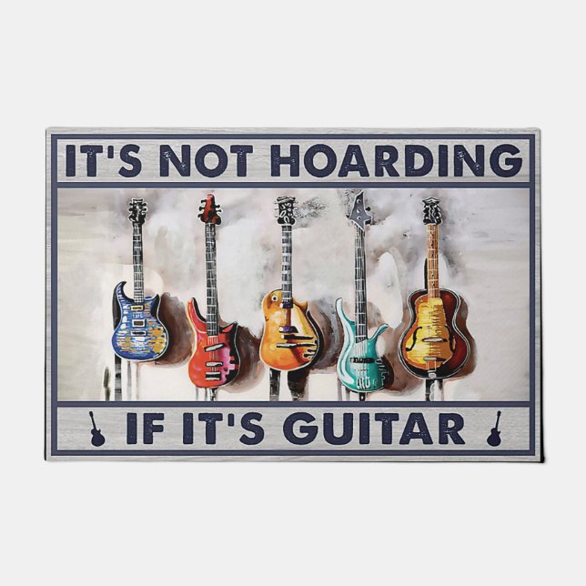 Paillasson Guitare Joueur Cadeau, Guitare mat de bienvenue (Devant)