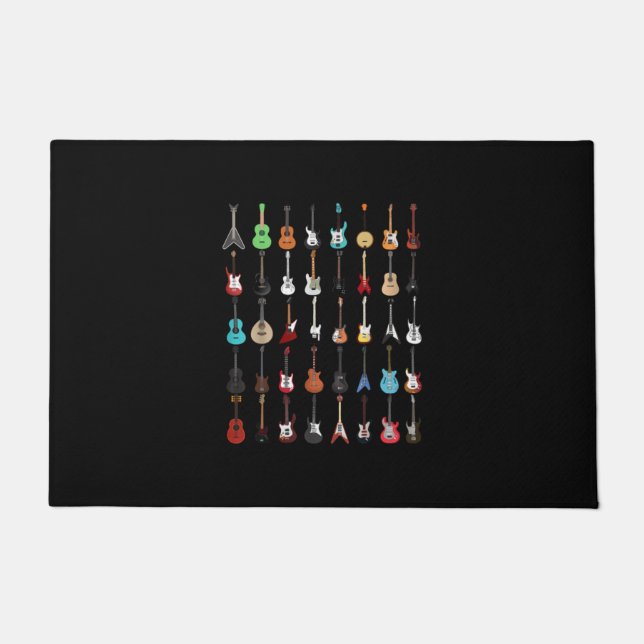 Paillasson Guitariste Guitare instrument de musique Rock et R (Devant)