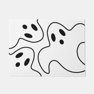 Paillasson Halloween Boo Ghost noir et blanc