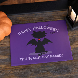 Paillasson Halloween Cute Chat Noir Chat Chat Chat Violet Por