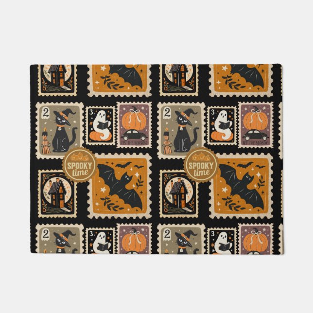 Paillasson Halloween Éffrayant temps Postal Timbres Fantômes  (Devant)