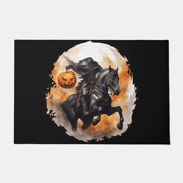 Paillasson Halloween Horseman sans tête avec tête Citrouille (Devant)