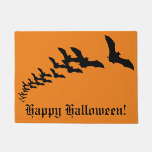 Paillasson Halloween vintage avec une vague de chauves-souris