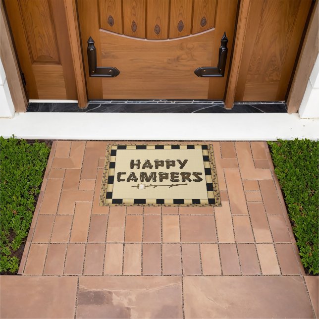 Paillasson Happy Campers Word art mat (De plein air)