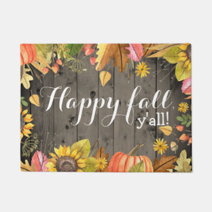 Paillasson Happy Fall Y'all Rustic Country Automne
