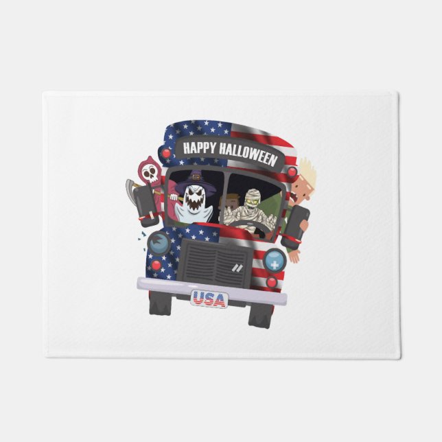 Paillasson happy halloween bus chemise de fête gens (Devant)