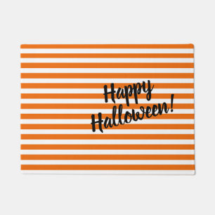 Paillasson Happy Halloween Chic Cute Orange & White Stripes