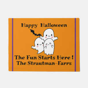 Paillasson Happy Halloween PERSONNALISER mignon Ghost Bat Ora
