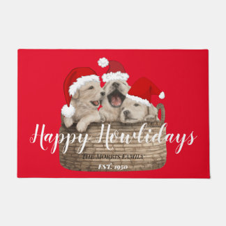 Paillasson Happy Howlidays drôle mignon joyeux bulldog Xmas r