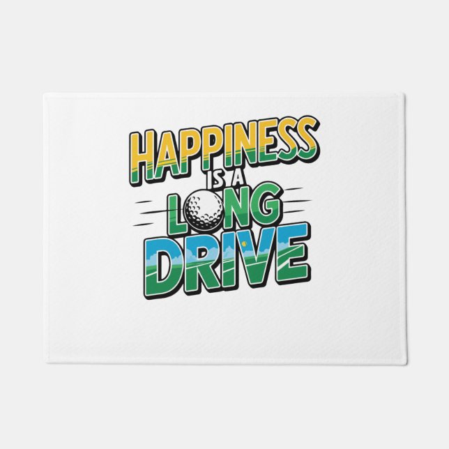 Paillasson Happy is a Long Drive, Golf (Devant)