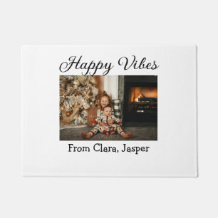 Paillasson Happy vibes enfants famille photo de Noël Invitati