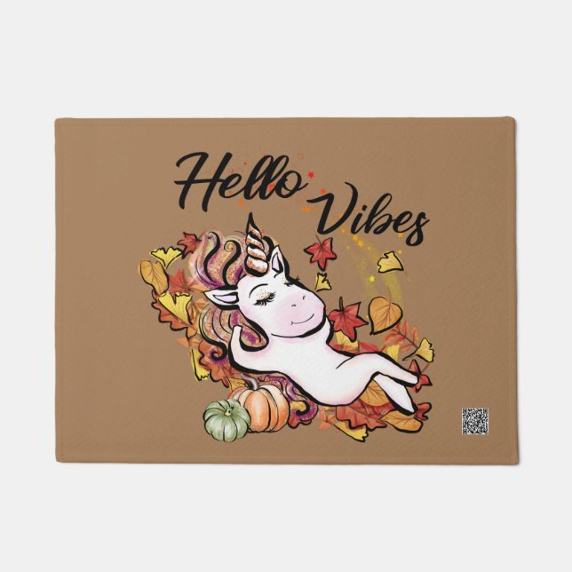 Paillasson Hello Fall Vibes Unicorn (Devant)
