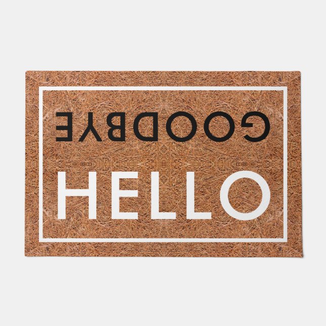 Paillasson Hello Goodbye Typographie Welcome Coir (Devant)