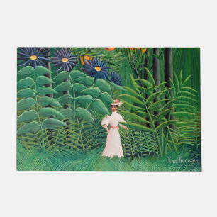 Paillasson Henri Rousseau - Une femme marche dans une forêt e