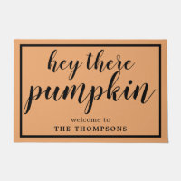 Hey Là Citrouille Orange Automne Trendy Door Mat