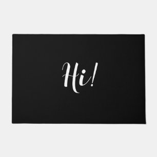 Paillasson "Hi" Personnaliser le message en blanc sur noir