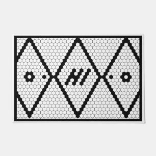 Paillasson Hi tendance Faux Carrelage noir et blanc