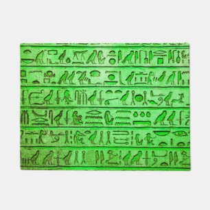 Paillasson Hiéroglyphes égyptiens anciens Vert