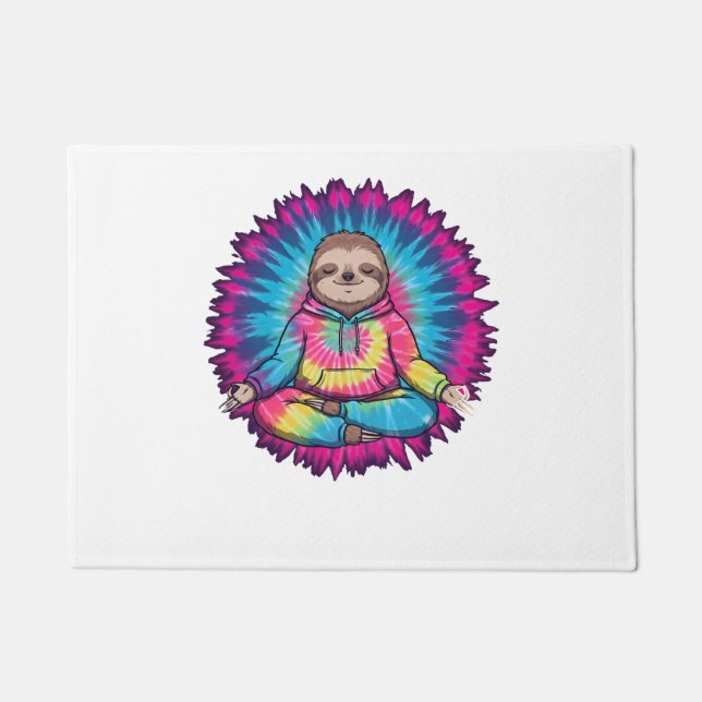Paillasson Hippie Sloth Peace Sign Tie-Dy (Devant)