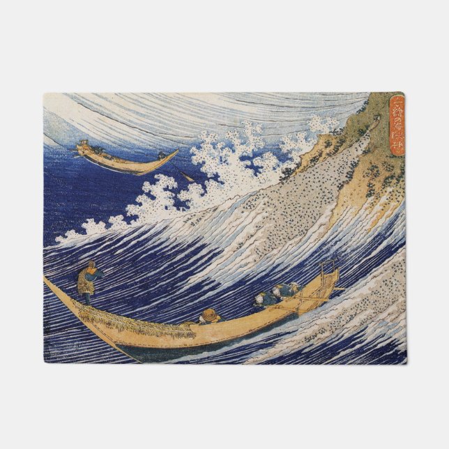 Paillasson Hokusai Ocean Waves Sea Boats (Devant)