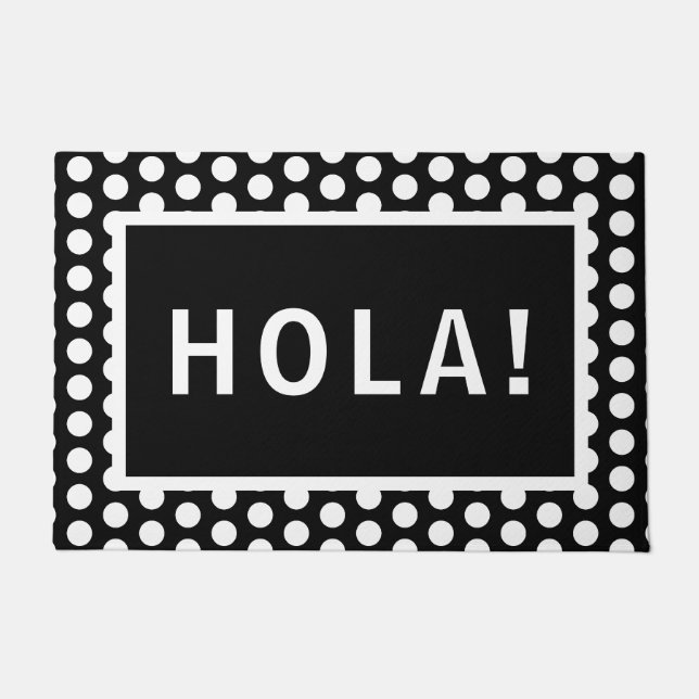 Paillasson Hola minimaliste noir & blanc ! (Devant)