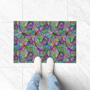 Paillasson Holographique Motif Bitcoin Crypto argent Cool Gee