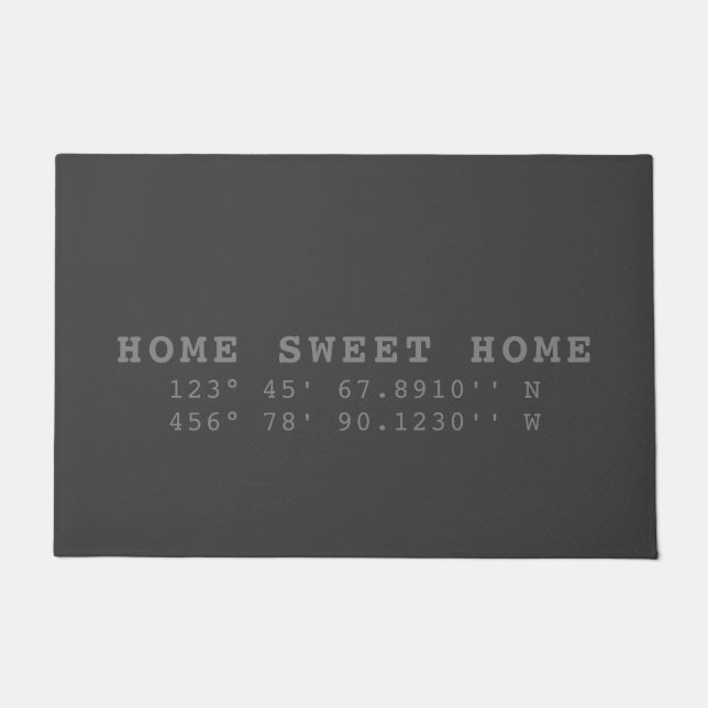 Paillasson Home Sweet Home | Coordonnées | Gris charbon (Devant)