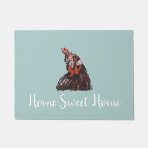 Paillasson Home Sweet Home Rooster Gris Plancher Mat