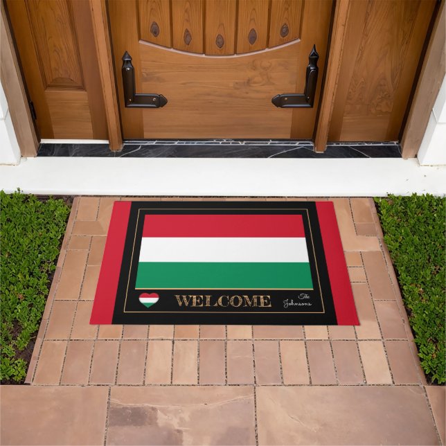 Paillasson Hongrie & Hongrois Flag house mats/sports Bienvenu (De plein air)