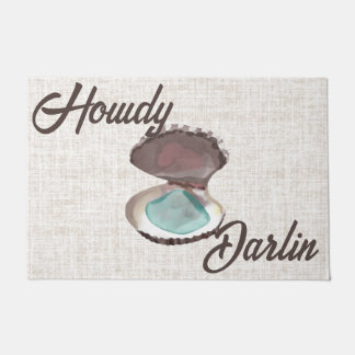 Paillasson Huître côtière Howdy Darlin avec verre Turquoise