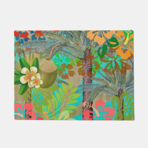 Paillasson Hula Vintage Floral Graphisme Floral Hawaii