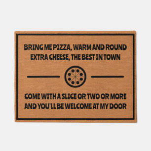 Paillasson Humour de livraison de pizza rustique minimaliste