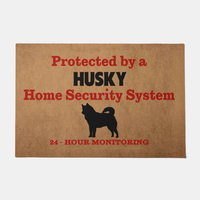 Paillasson Husky Home Security 24 heures Amoureux de les chie (Devant)