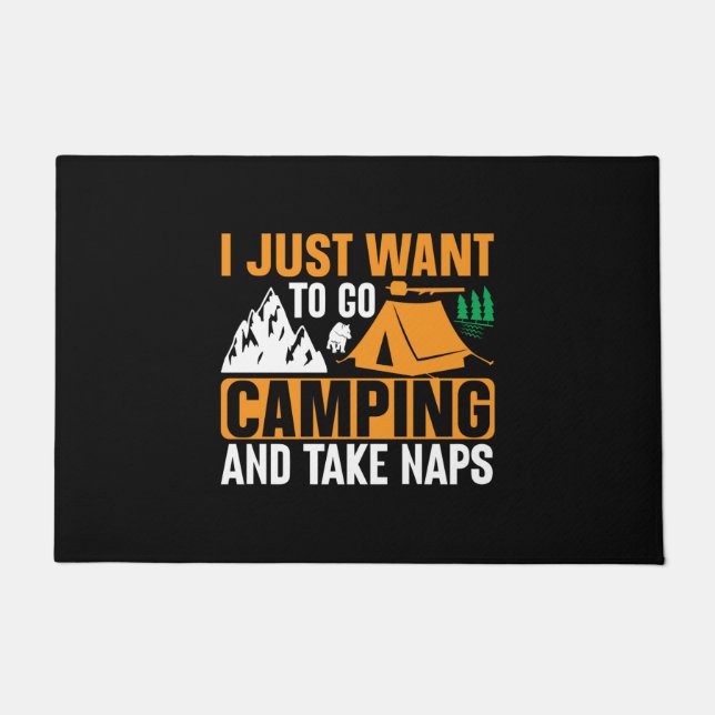 Paillasson I just want to go camping (Devant)