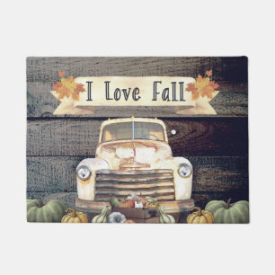 Paillasson I Love Fall Rustic Truck and Autumn Leaves