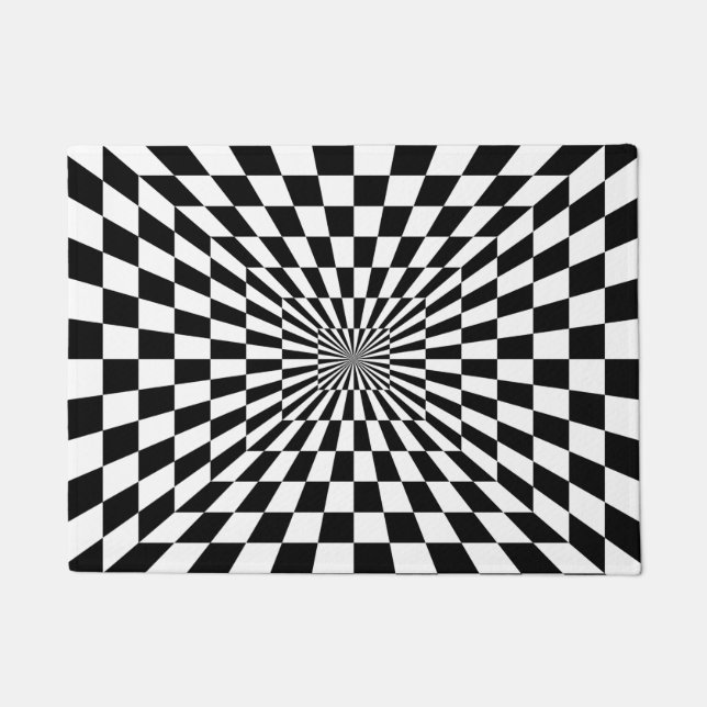 Paillasson Illusion optique noire et blanche (Devant)