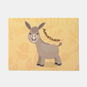 Paillasson Illustration d'âne miniature joyeux