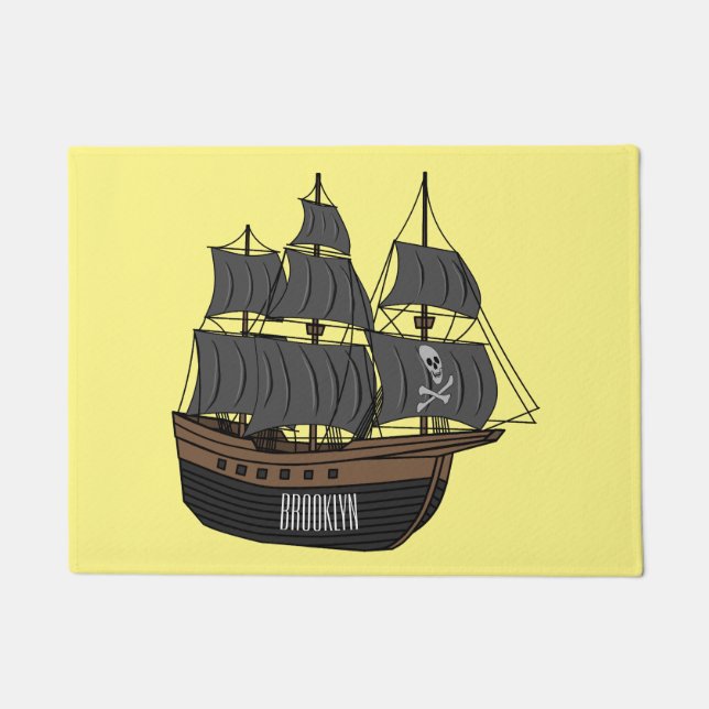Paillasson Illustration de bateau pirate (Devant)