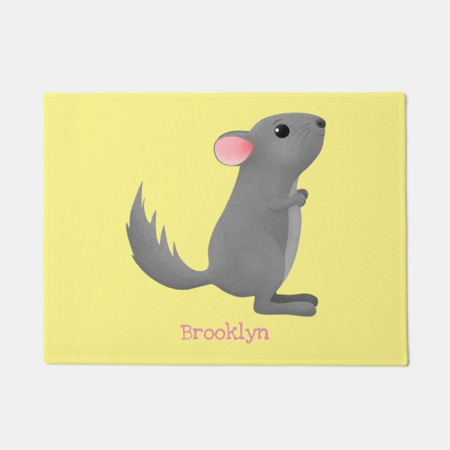 Paillasson Illustration de chinchilla gris mignon (Devant)