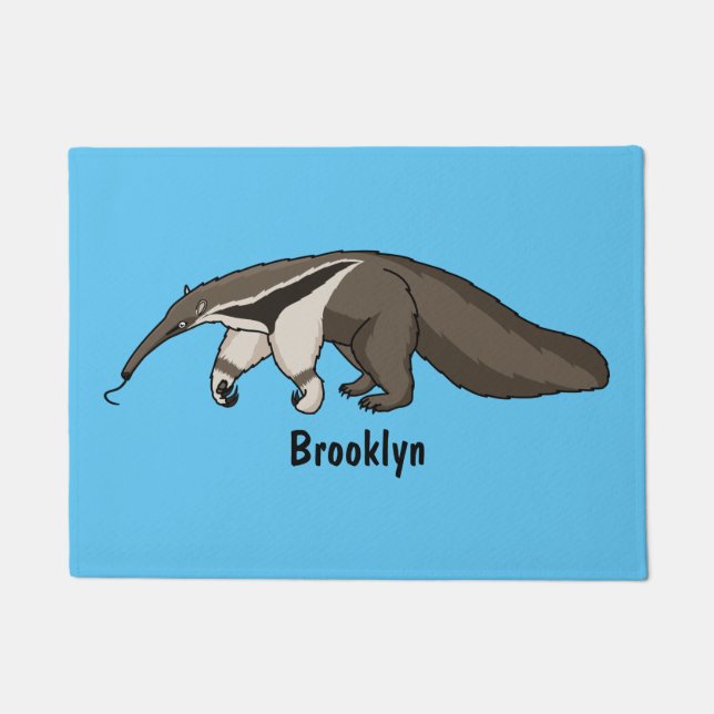 Paillasson Illustration de dessin animé d'Anteater happy (Devant)