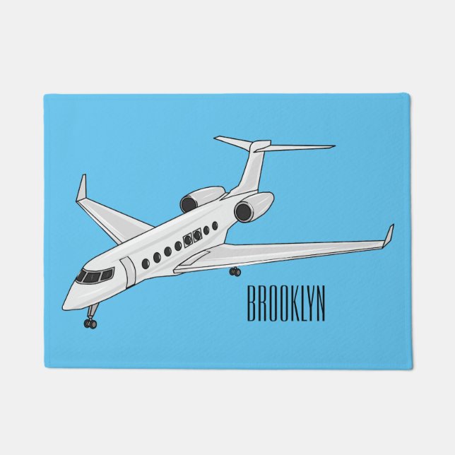 Paillasson Illustration de dessin animé d'avion privé (Devant)