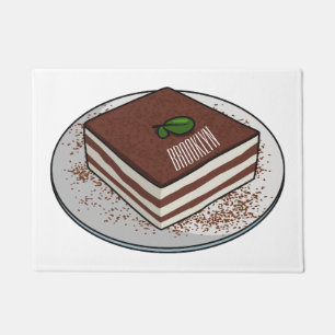 Paillasson illustration de dessin animé de gâteau tiramisu