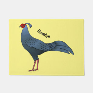 Paillasson illustration de dessin animé d'oiseau à dos de feu