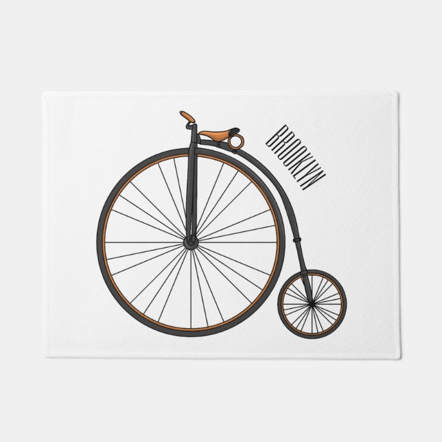 Paillasson Illustration de la bande dessinée de vélo à grande (Devant)