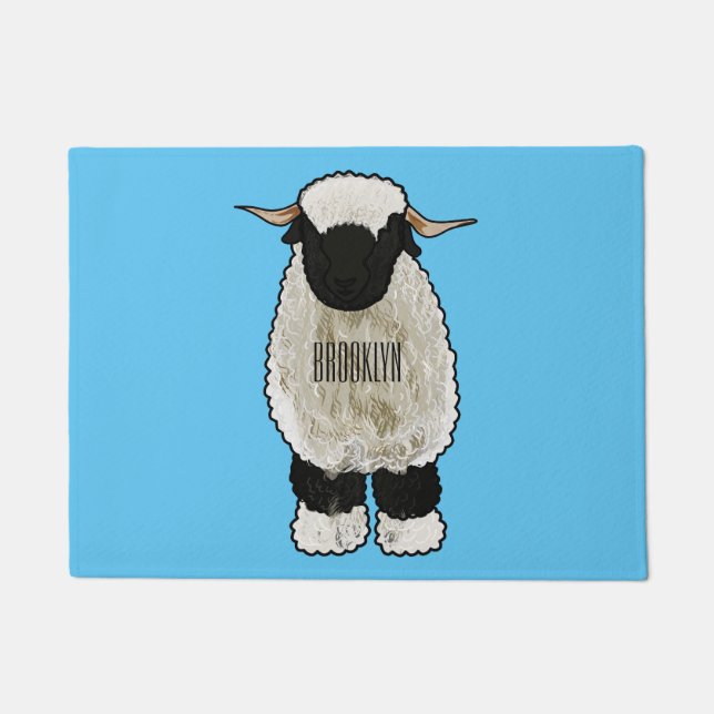 Paillasson Illustration de la caricature de mouton Valais Bla (Devant)