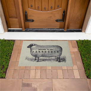 Paillasson Illustration de mouton Style de ferme Accueil pers