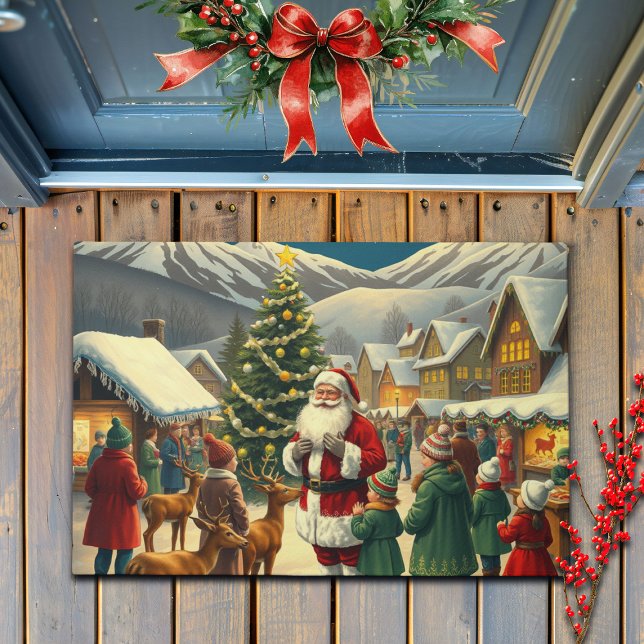 Paillasson Illustration de Noël Vintage (Créateur téléchargé)