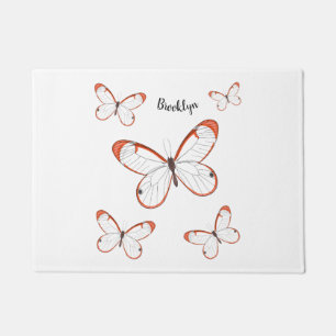 Paillasson Illustration de papillon à ailes de verre de dessi