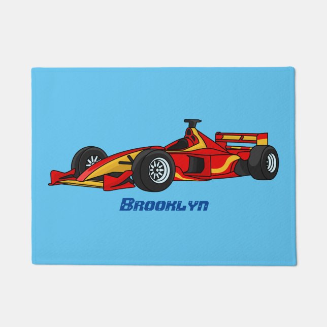 Paillasson Illustration de voitures de course à grande vitess (Devant)